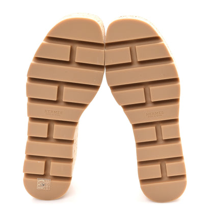 Hermes Calfskin Cork Eze 30 Sandals 38 Marron Glaise 6 of 10