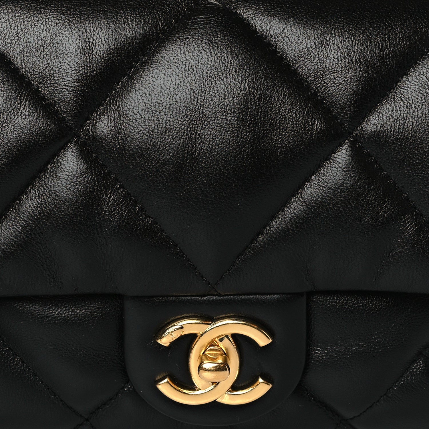 Chanel Lambskin Quilted Small Chain Top Handle Flap Black 8 of 11
