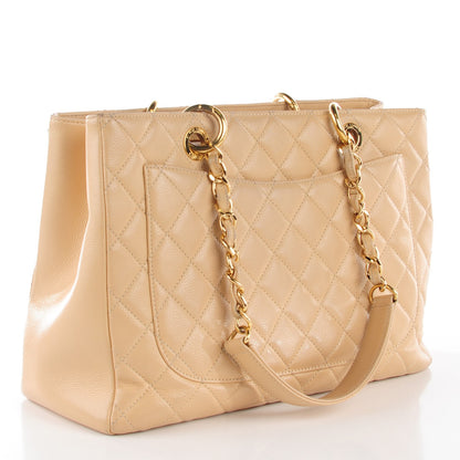 Chanel Caviar Quilted Grand Shopping Tote GST Beige Clair 3 of 7