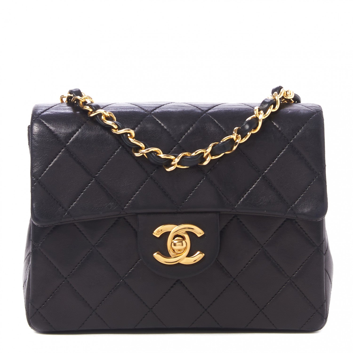 Chanel Lambskin Quilted Mini Square Flap Bag Black 3 of 28