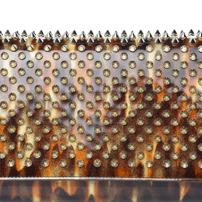 Christian Louboutin Patent Leopard Spikes Paloma Clutch Brown 10 of 10