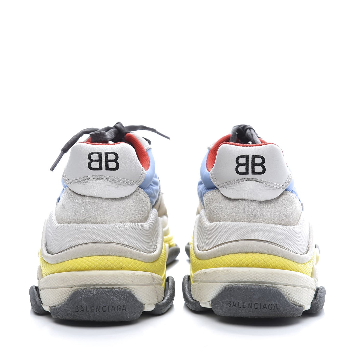 Nylon Suede Womens Triple S 2.0 Sneakers 37 Gris Bleu Rouge