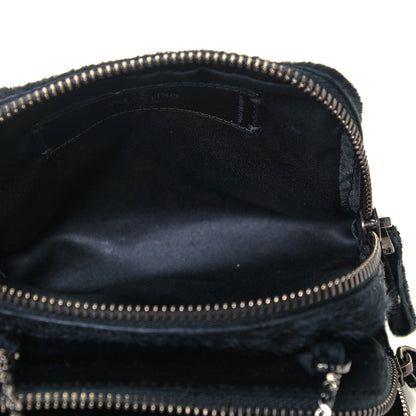 Valentino Garavani Pony Hair Rockstud Double Zip Crossbody Bag Black 4 of 7