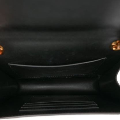 Dolce & Gabbana Metallic Calfskin Crocodile Embossed Mini Devotion Envelope Bag Silver 5 of 9