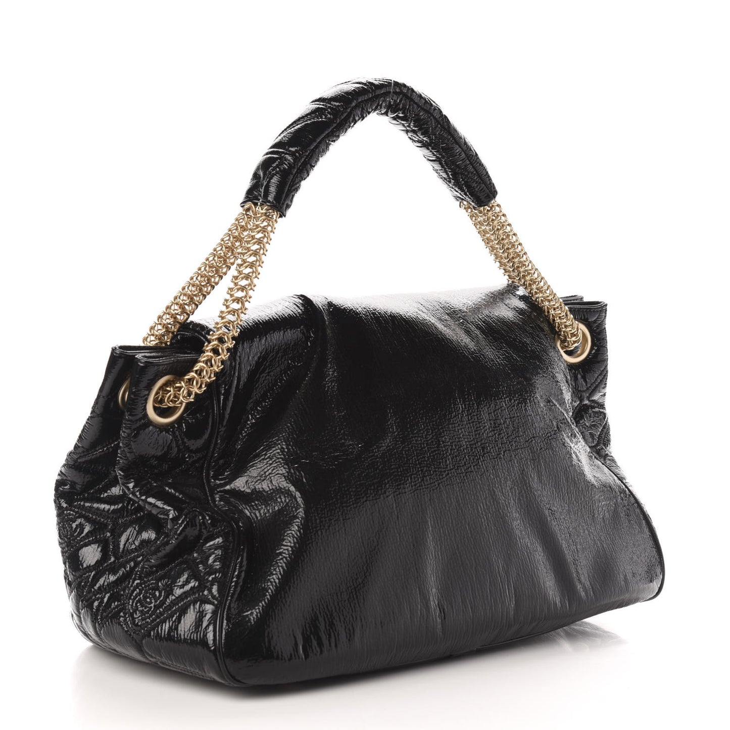 Vinyl Rodeo Accordion Flap Bag Black