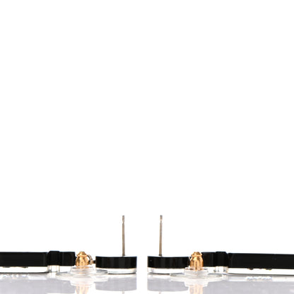 Chanel Resin Strass Perfume Bottle CC Earrings Black Gold 3 of 4