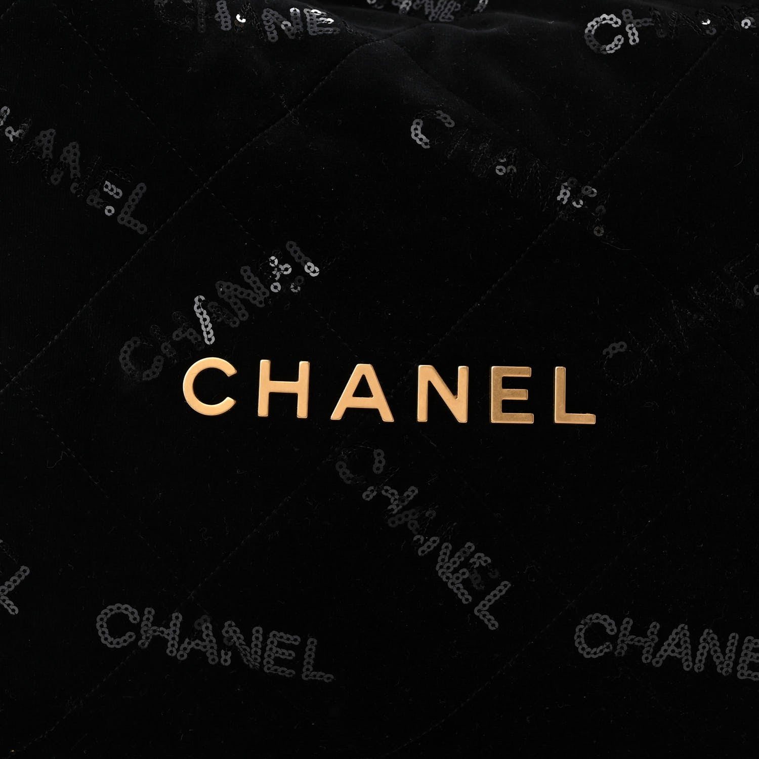 Chanel Velvet Sequin Quilted Chanel 22 Black 9 of 11