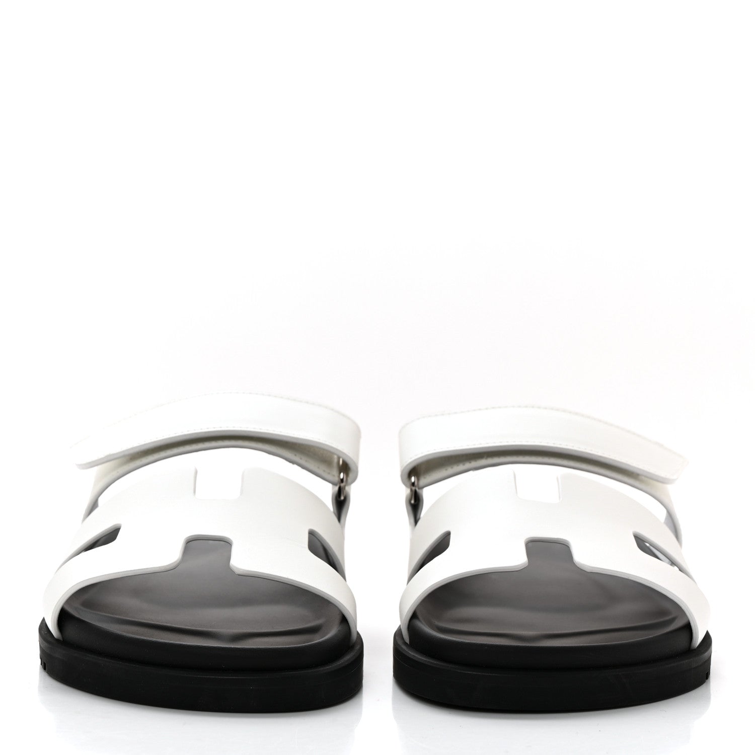 Hermes Calfskin Womens Chypre Sandals 37.5 White 2 of 10