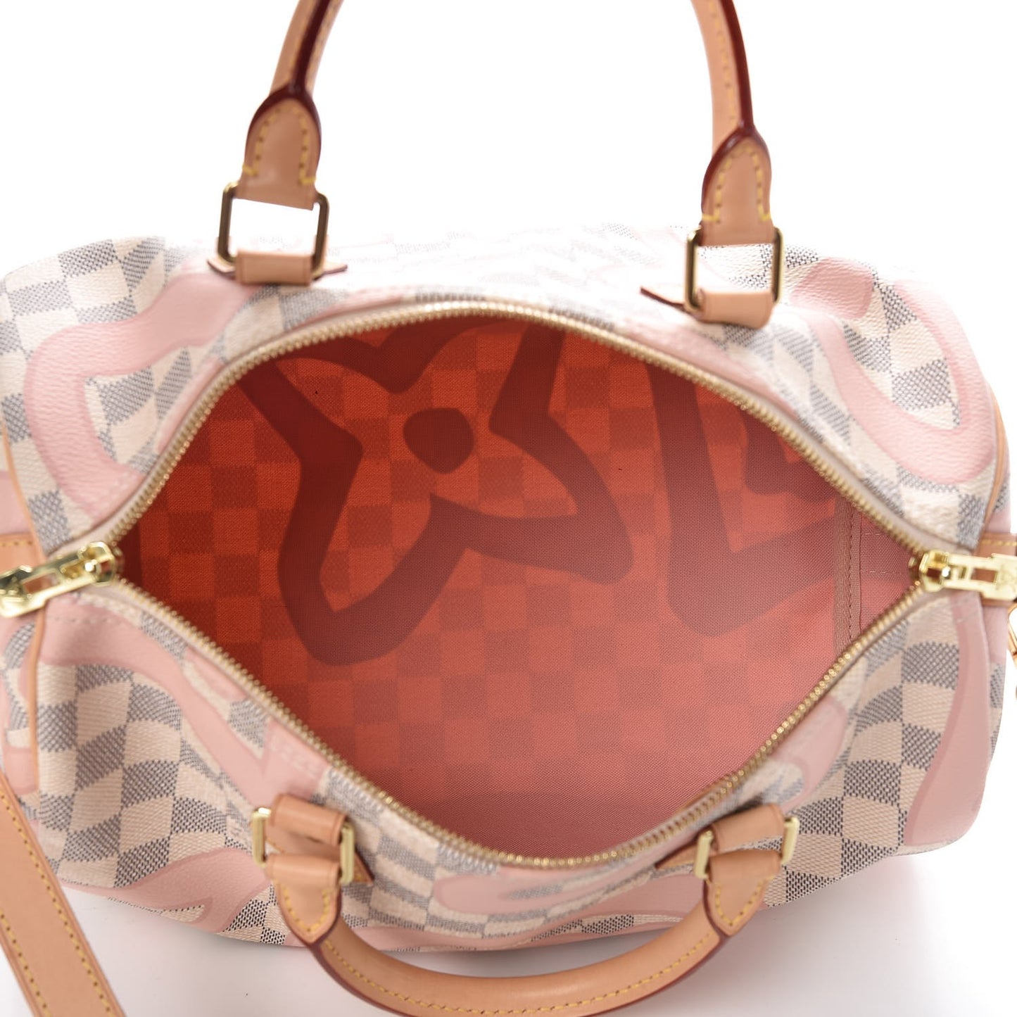 Damier Azur Tahitienne Speedy Bandouliere 30 Rose Ballerine