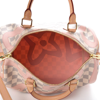 Louis Vuitton Damier Azur Tahitienne Speedy Bandouliere 30 Rose Ballerine 6 of 9