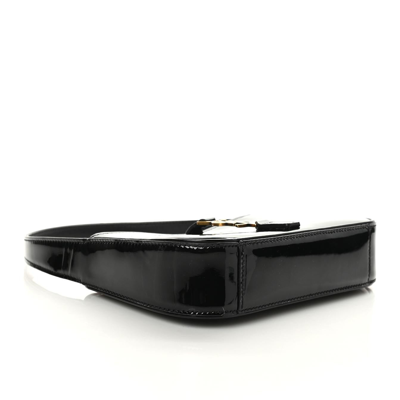 Saint Laurent Patent Calfskin Le 5 A 7 Mini Hobo Black 4 of 9