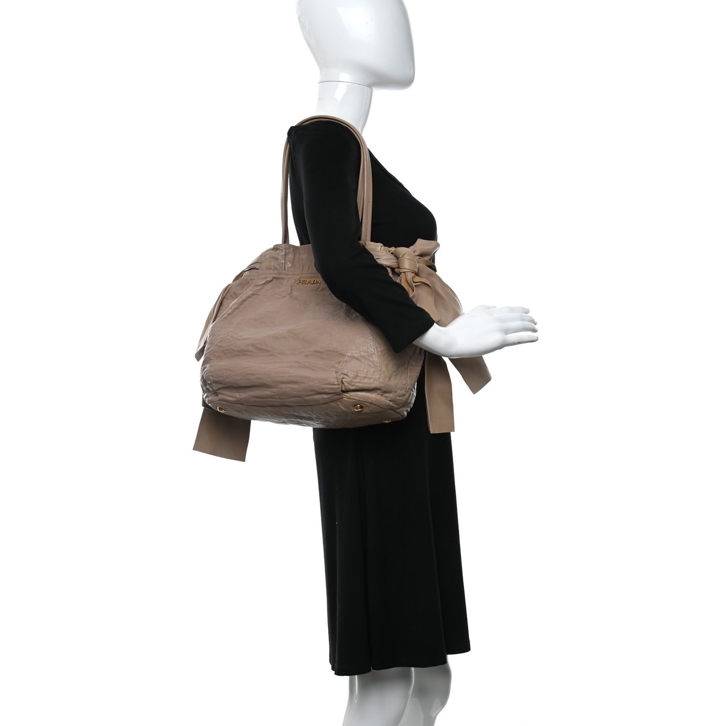 Nappa Bow Tote Beige
