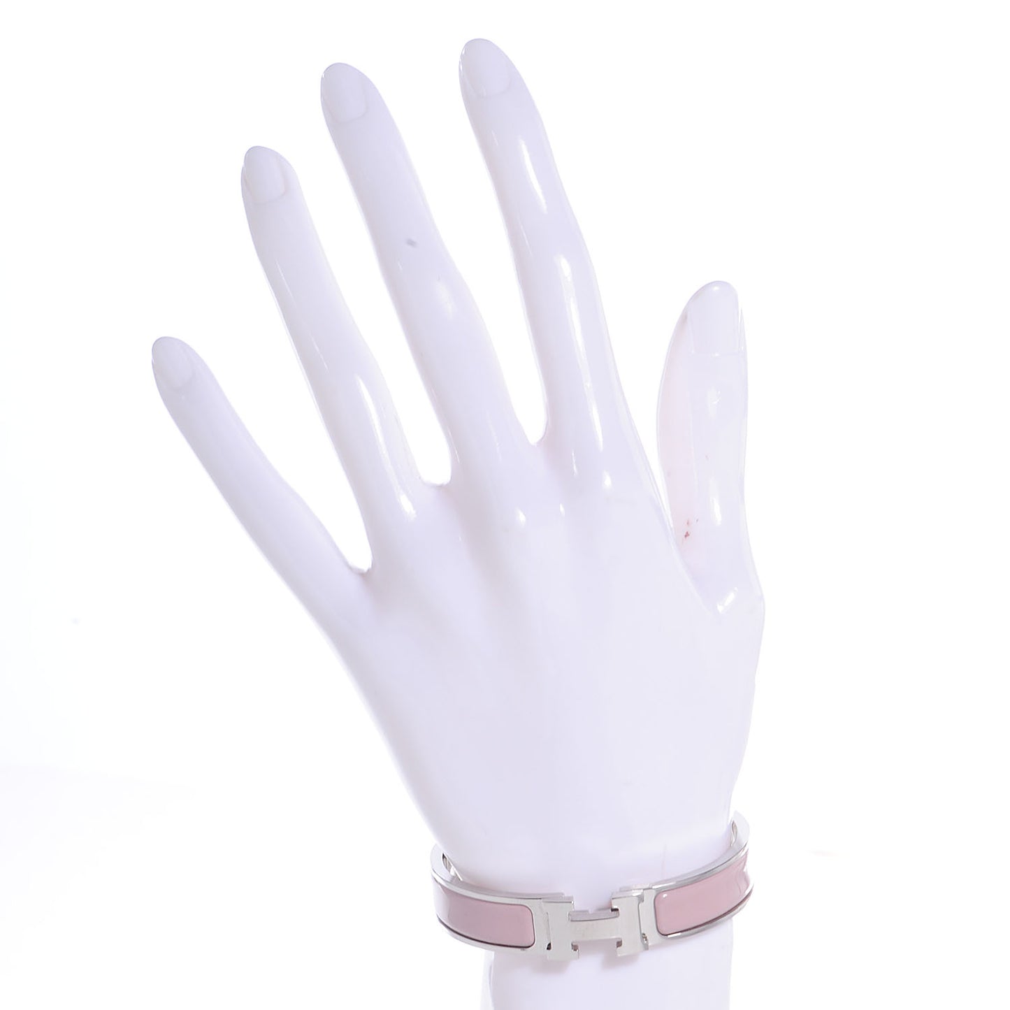 Narrow Enamel Clic Clac H Bracelet PM Rose Poudre