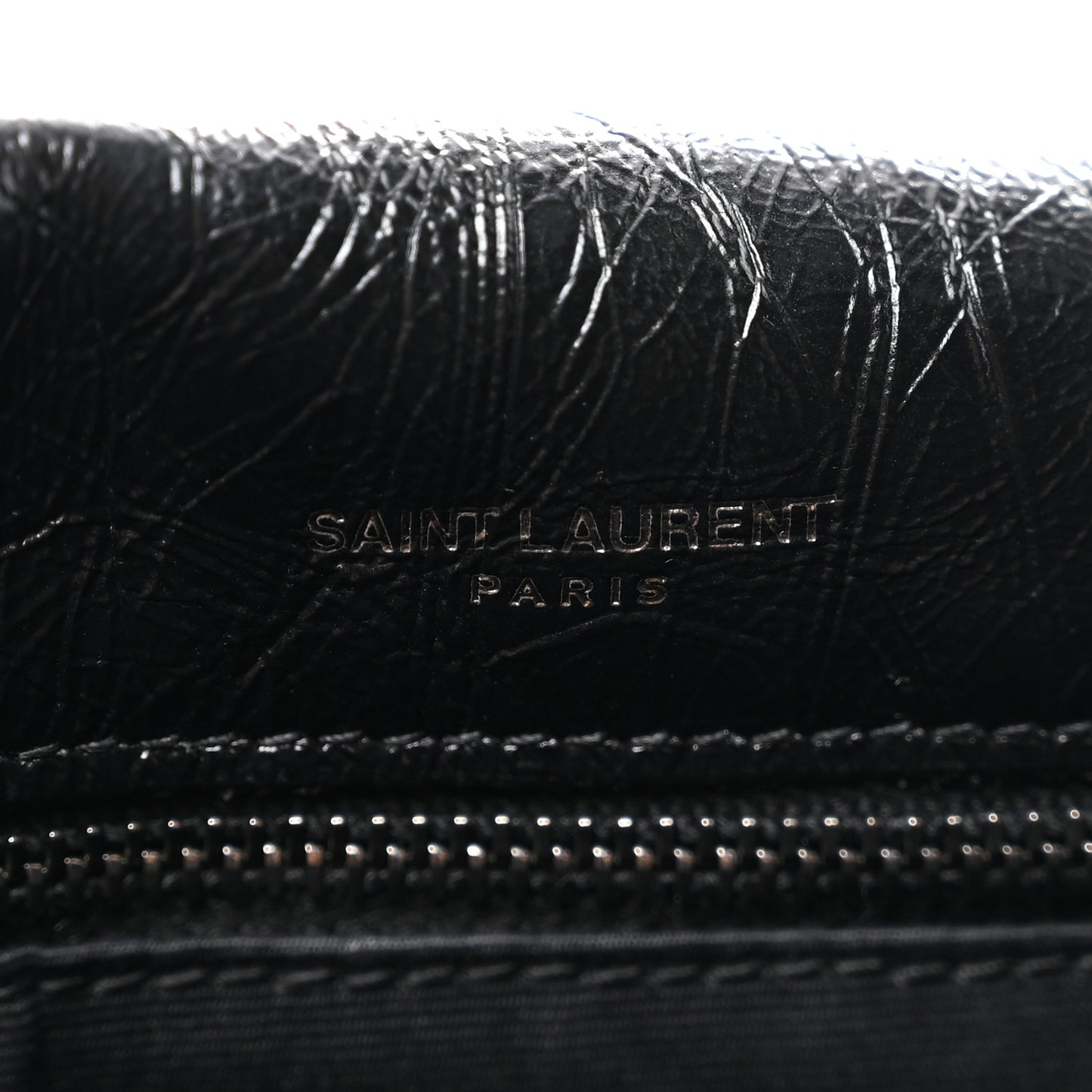 Crinkled Calfskin Matelasse Monogram Medium Niki Chain Satchel Black
