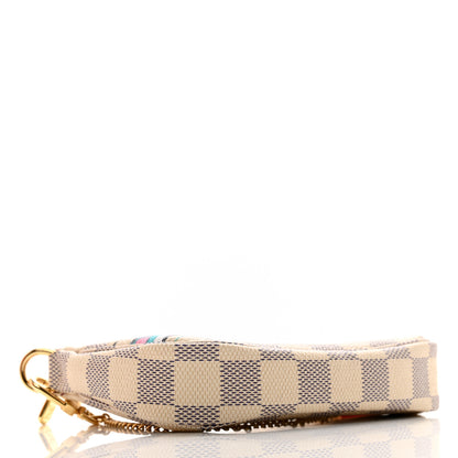Louis Vuitton Damier Azur 2021 Christmas Animation Hollywood Mini Pochette Accessories Fuchsia 4 of 8