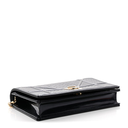 Christian Dior Metallic Patent Micro-Cannage Baby Diorama Flap Bag Navy Blue 4 of 12