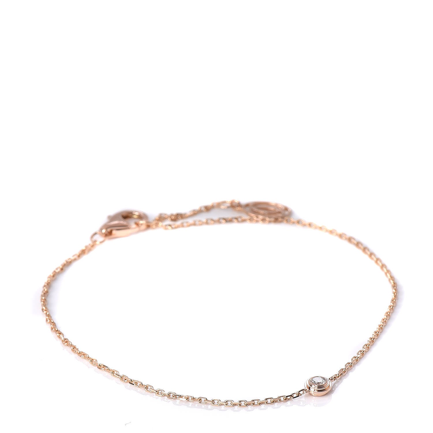 Cartier 18K Pink Gold Diamond XS D'Amour Bracelet 1 of 7