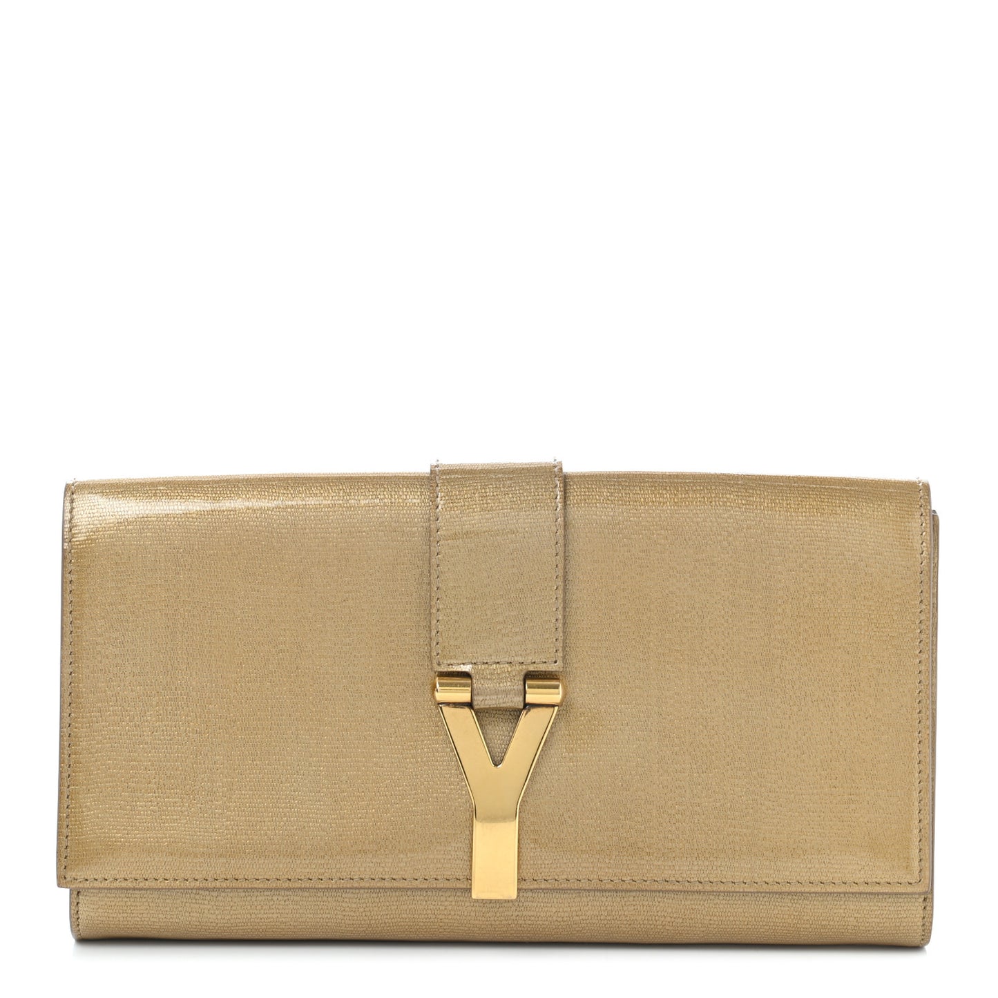 Textured Patent Classic Y Ligne Clutch