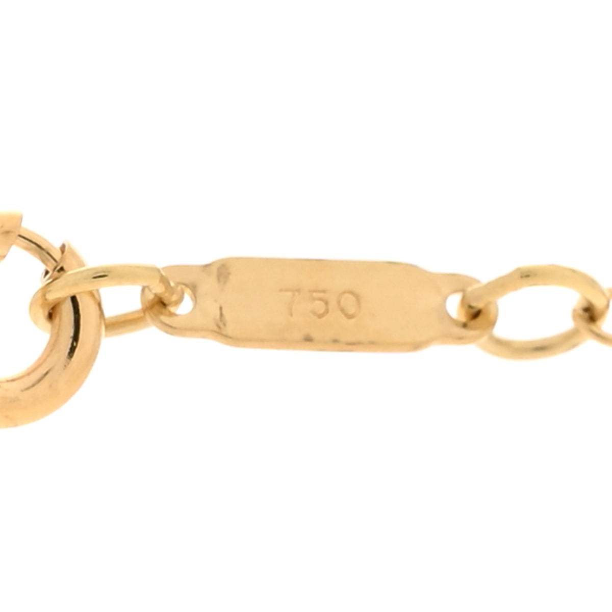 Tiffany 18K Yellow Gold Oval Key Pendant Link Necklace 6 of 6