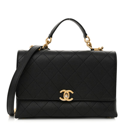 Chanel Grained Calfskin Small Stitched Flap Black 1 of 12