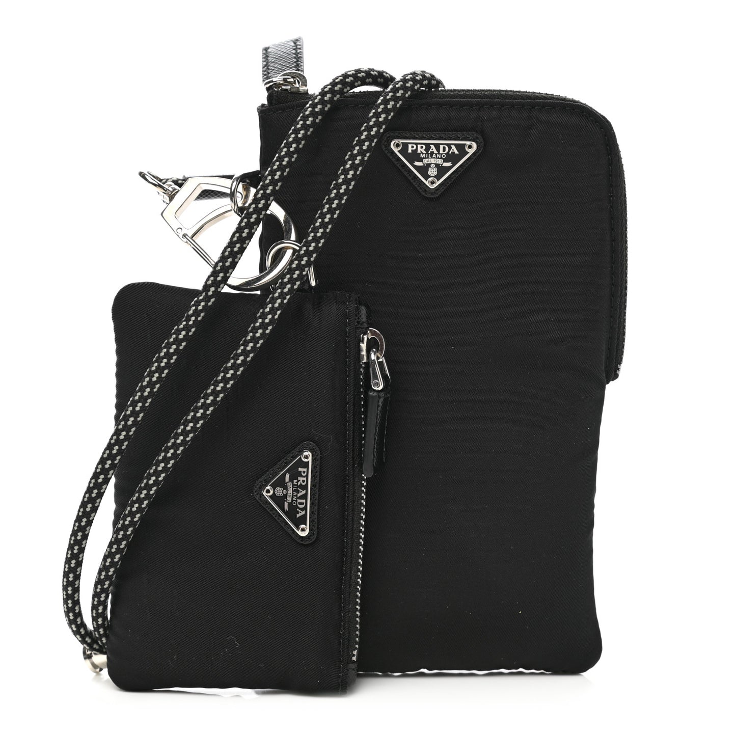 Tessuto Re-Nylon Double Pouch Black