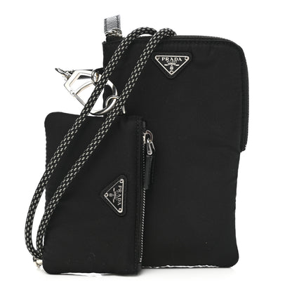 Prada Tessuto Re-Nylon Double Pouch Black 1 of 7