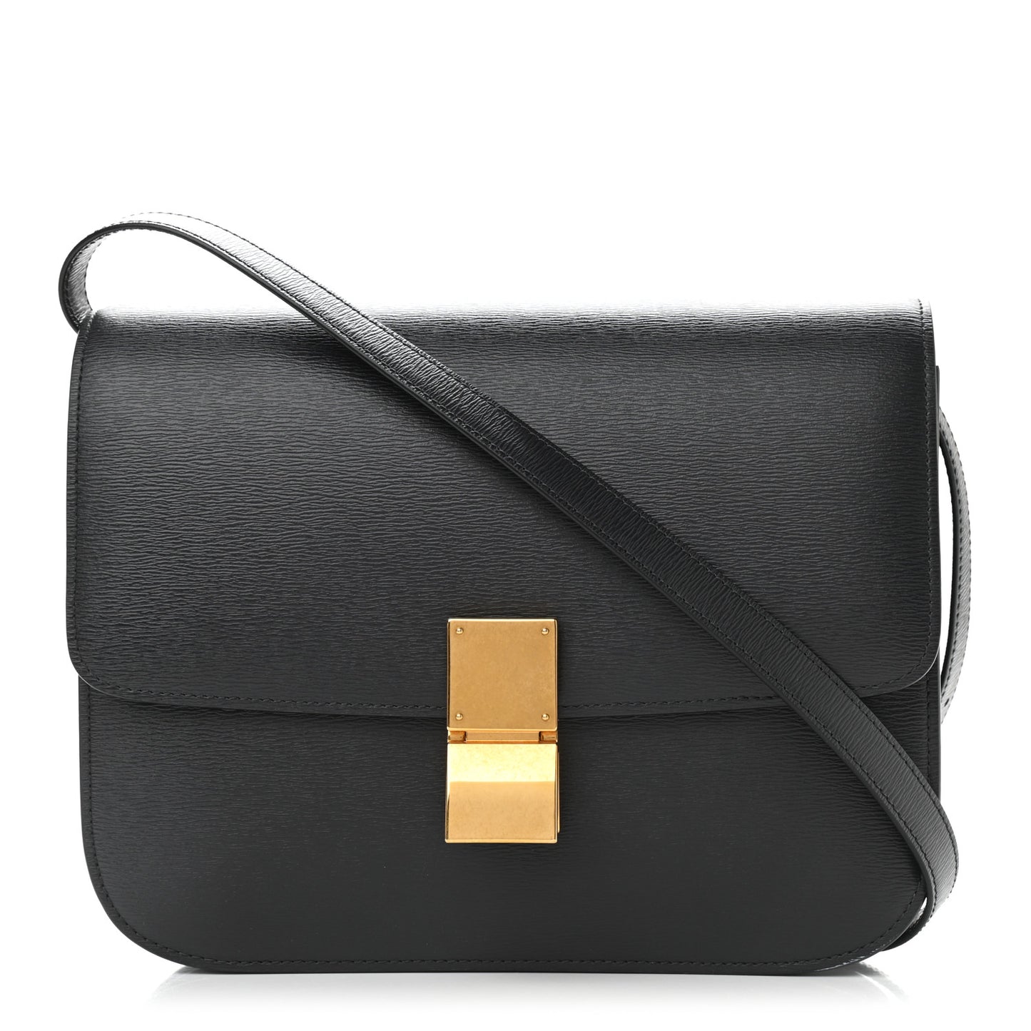 Liege Calfskin Medium Classic Box Flap Bag Anthracite