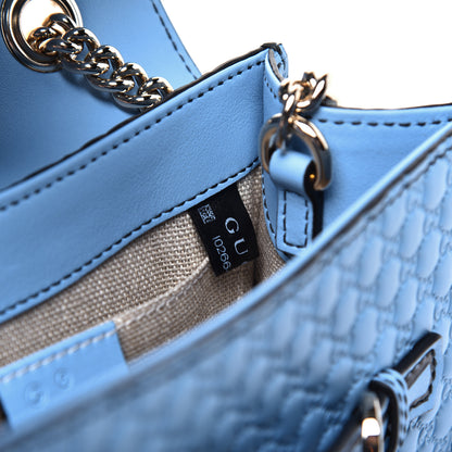 Gucci Soft Microguccissima Mini Emily Chain Shoulder Bag Mineral Blue 10 of 11