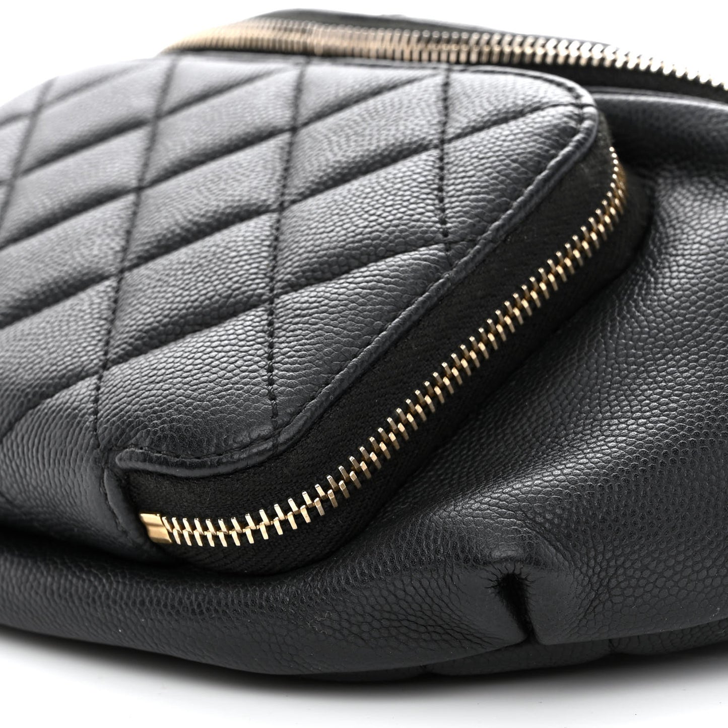 Caviar Quilted Business Affinity Waist Belt Bag Black