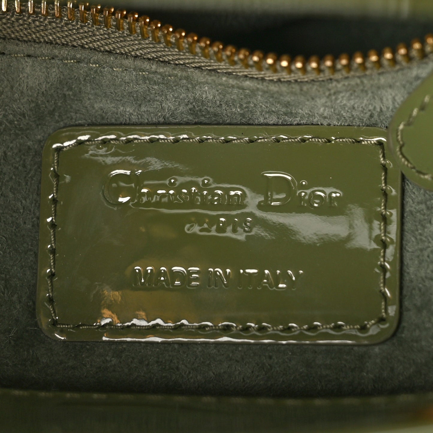 Patent Cannage Mini Lady Dior Dusty Jade