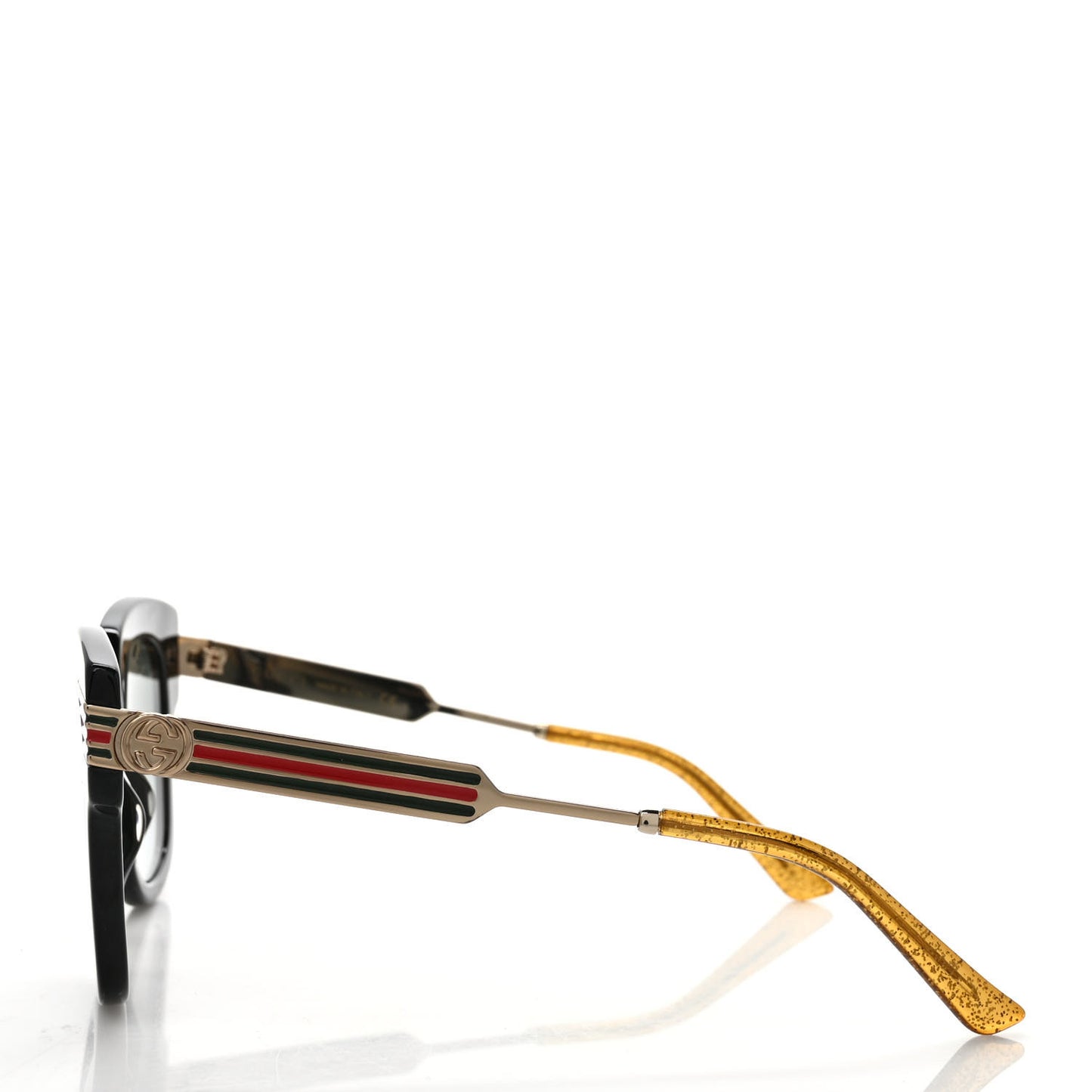 Acetate Square Frame Web Sunglasses GG0281SA Black