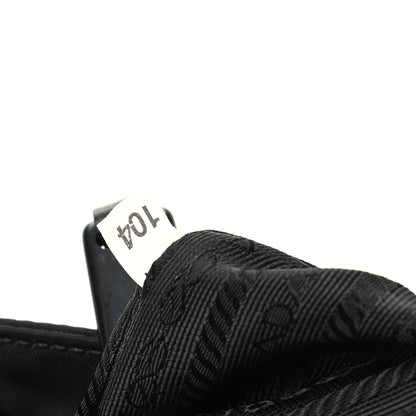 Prada Tessuto Nylon Calfskin Chain Tote Black 9 of 10