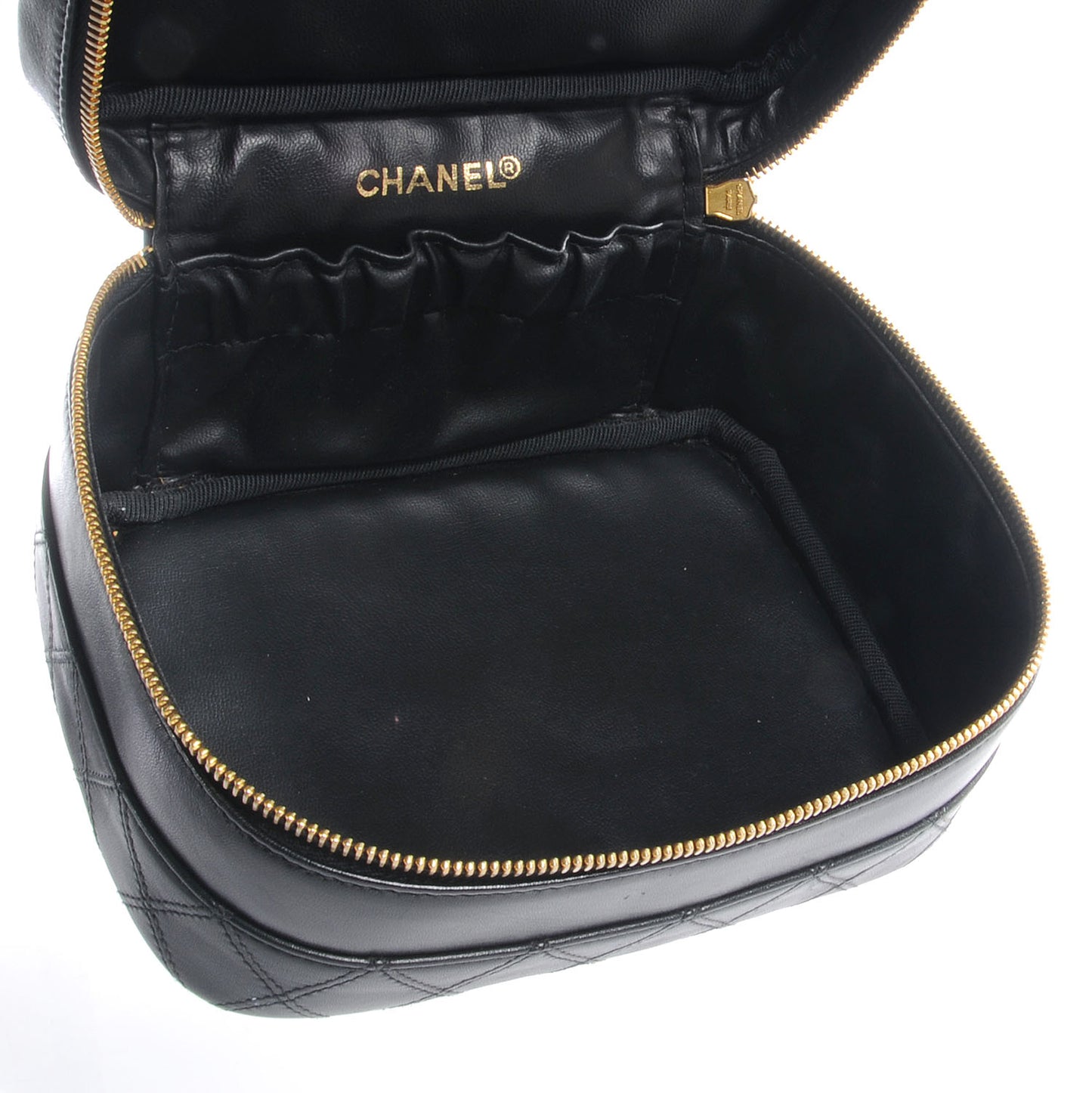 Lambskin Vanity Cosmetic Bag Black