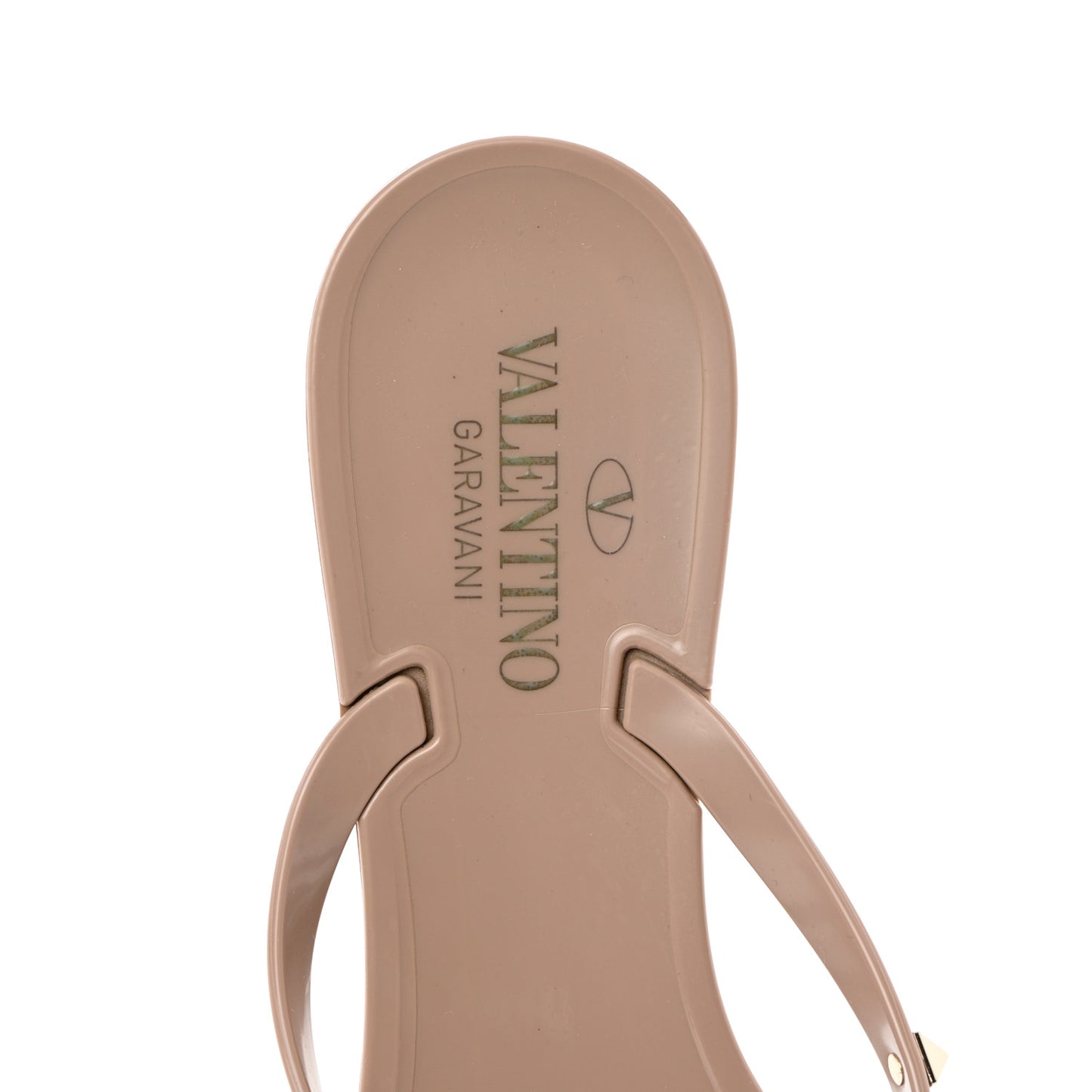 PVC Jelly Rockstud Bow Thong Sandals 41 Poudre