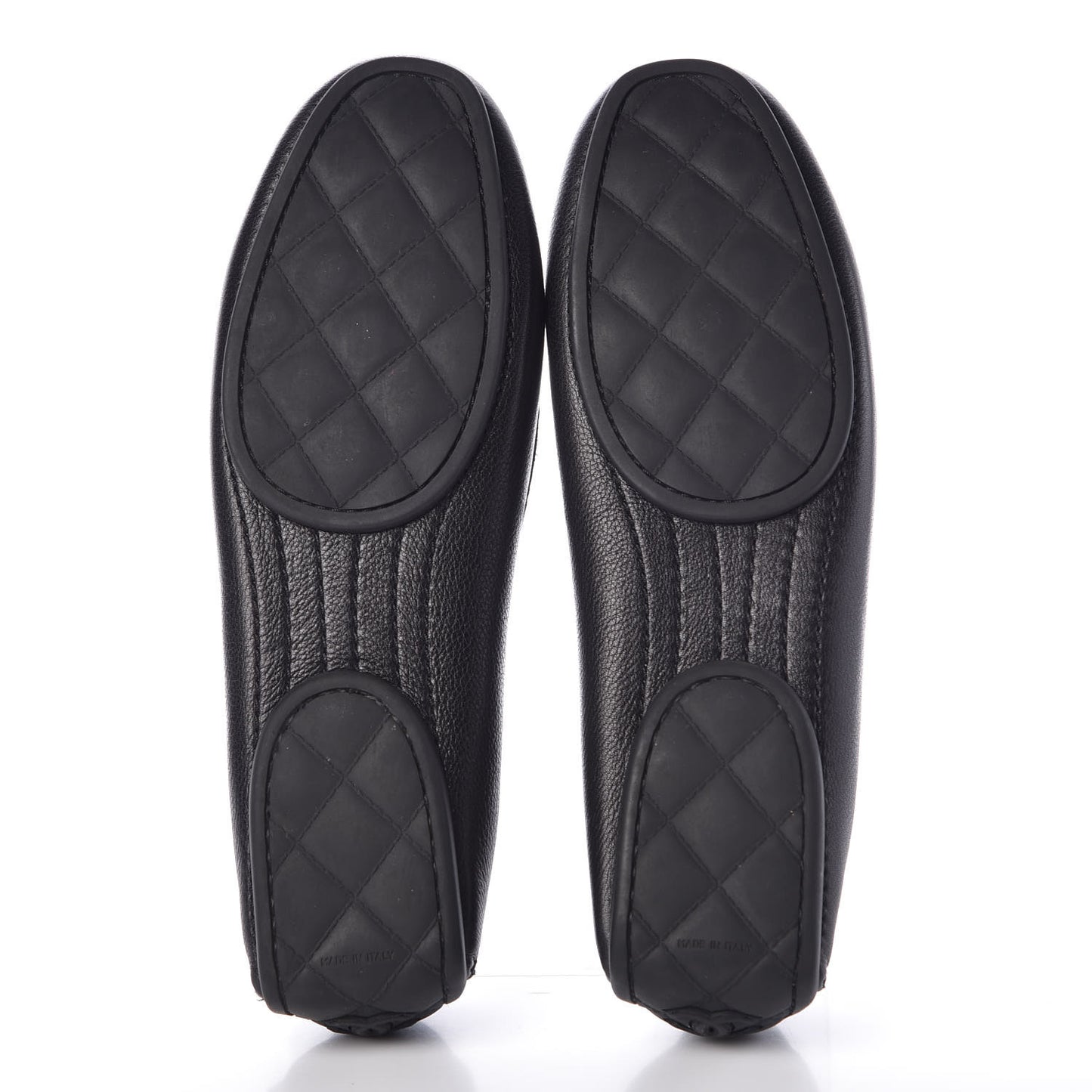 Calfskin Stitched CC Mocassin Loafers 39.5 Black