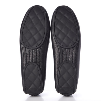 Chanel Calfskin Stitched CC Mocassin Loafers 39.5 Black 9 of 9
