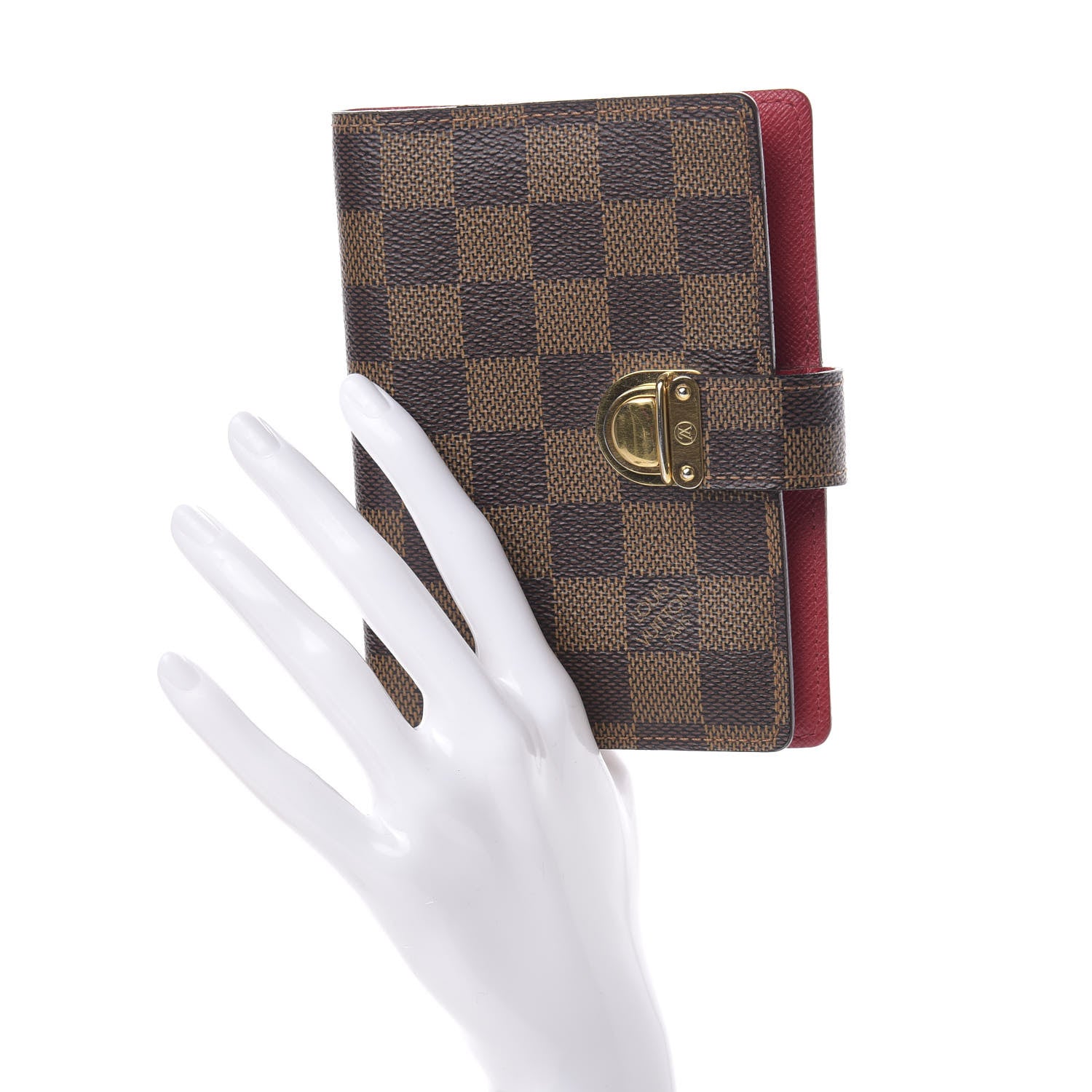Louis Vuitton Damier Ebene Koala Small Ring Agenda Cover Red 2 of 7
