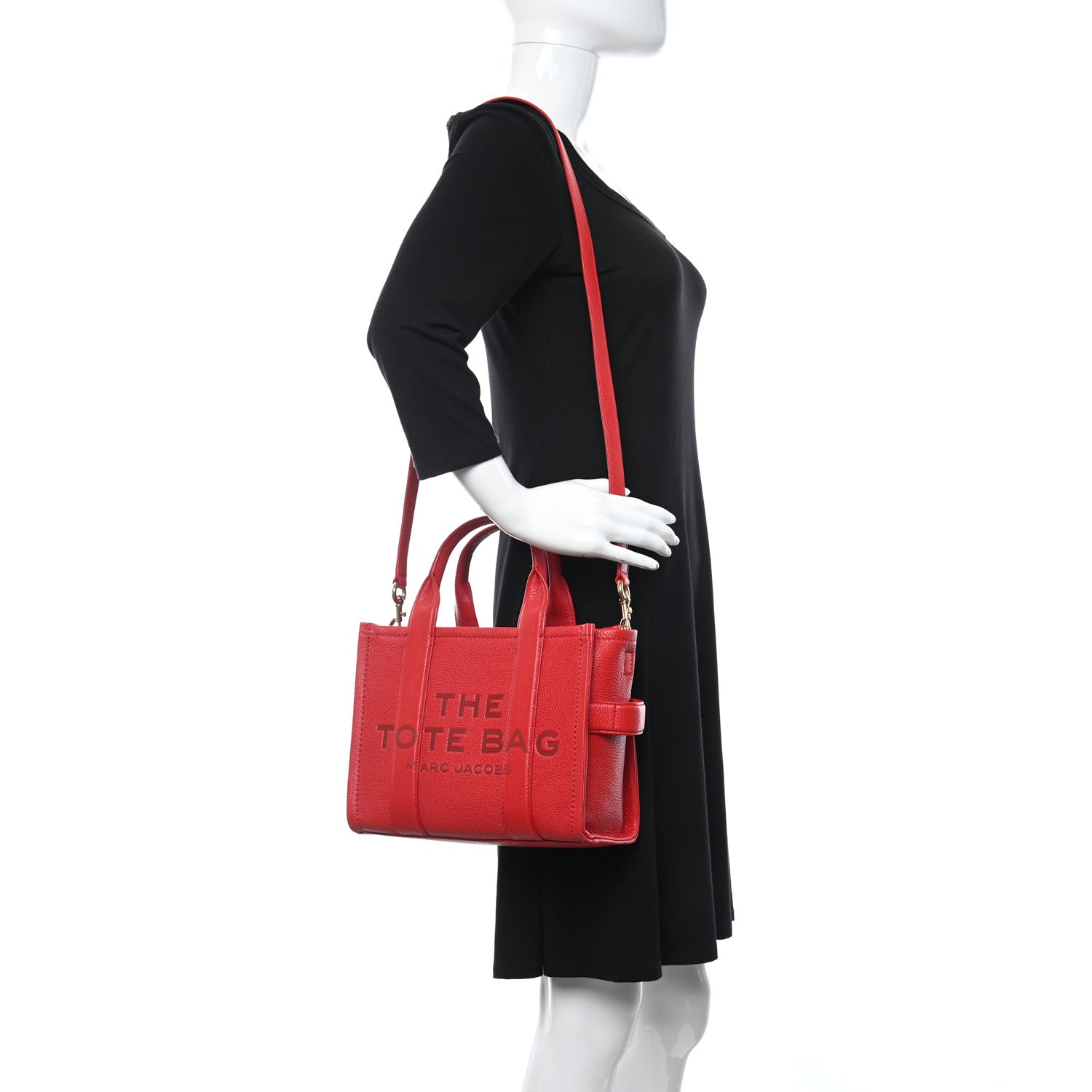 Marc Jacobs Grained Calfskin Small The Tote Bag True Red 2 of 12