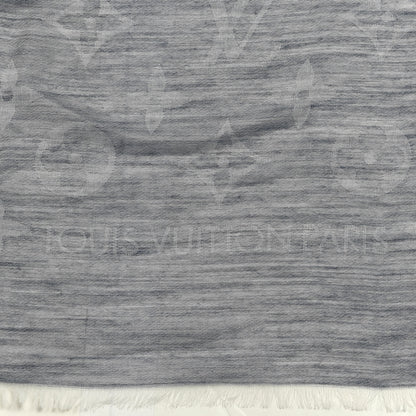 Louis Vuitton Wool Cotton Silk Daily Monogram Stole Denim 3 of 4