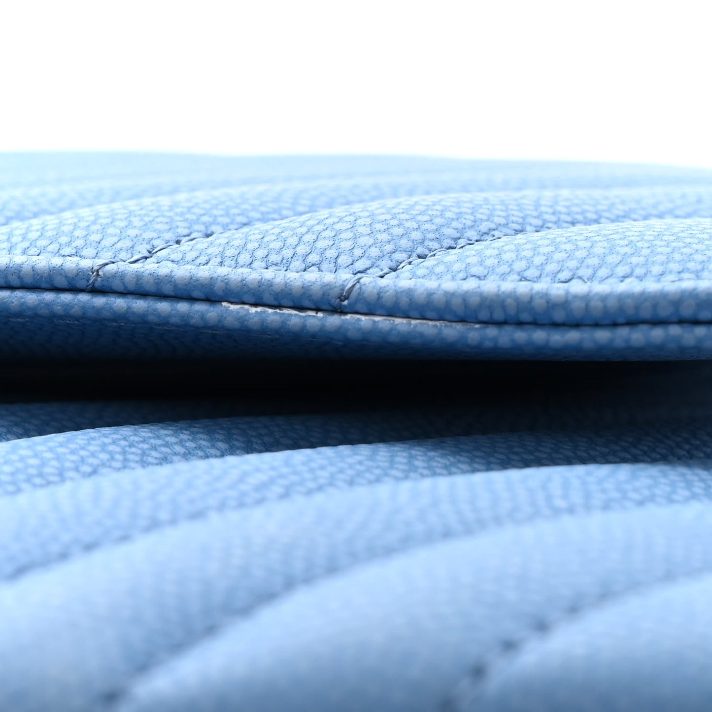 Caviar Flat Chevron Quilted Jumbo Double Flap Blue