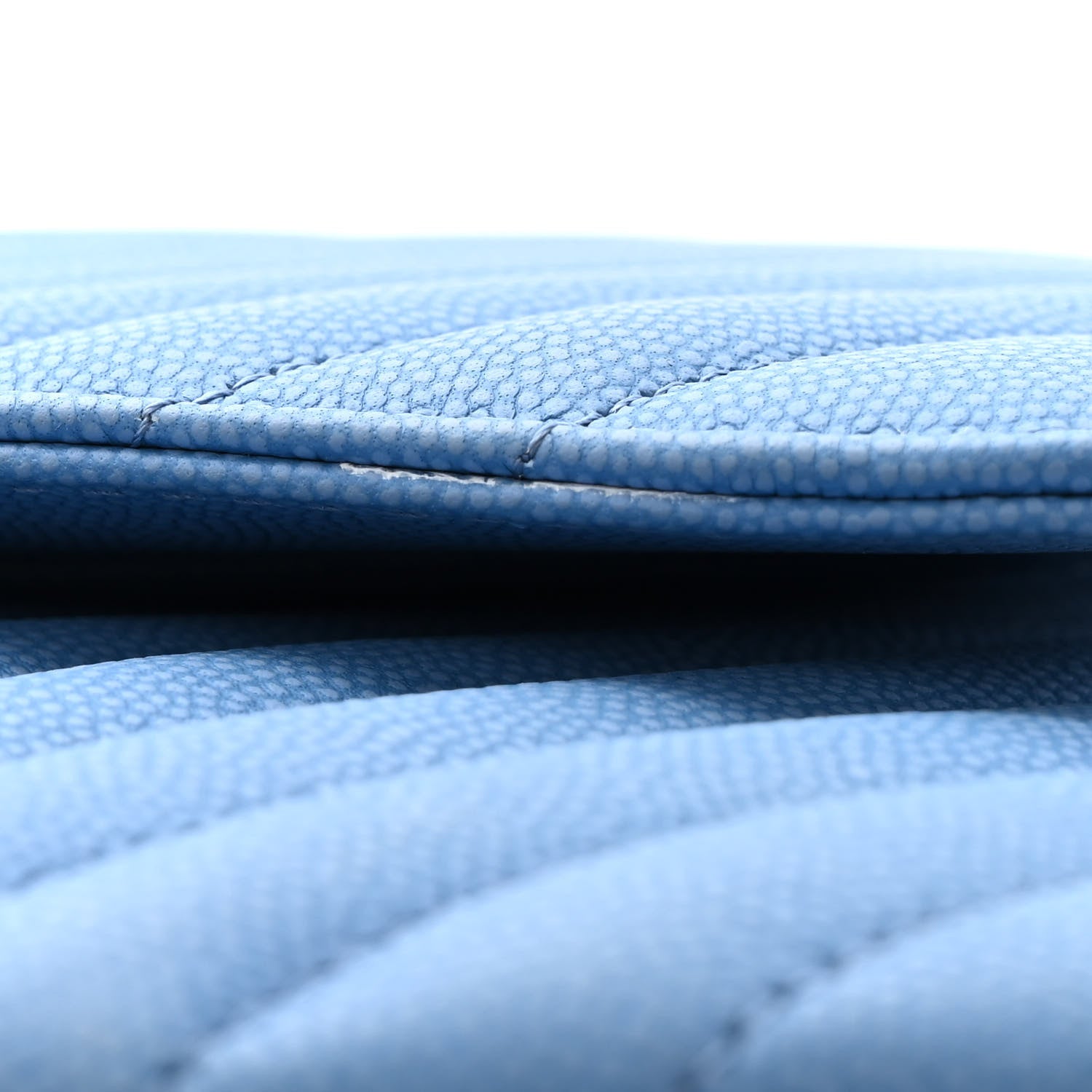 Chanel Caviar Flat Chevron Quilted Jumbo Double Flap Blue 12 of 12