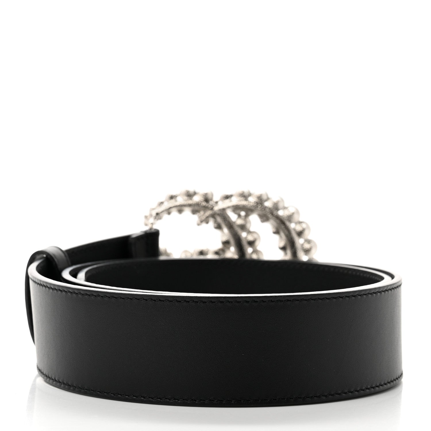 Gucci Calfskin Crystal Double G 40mm Belt 85 34 Black 2 of 8