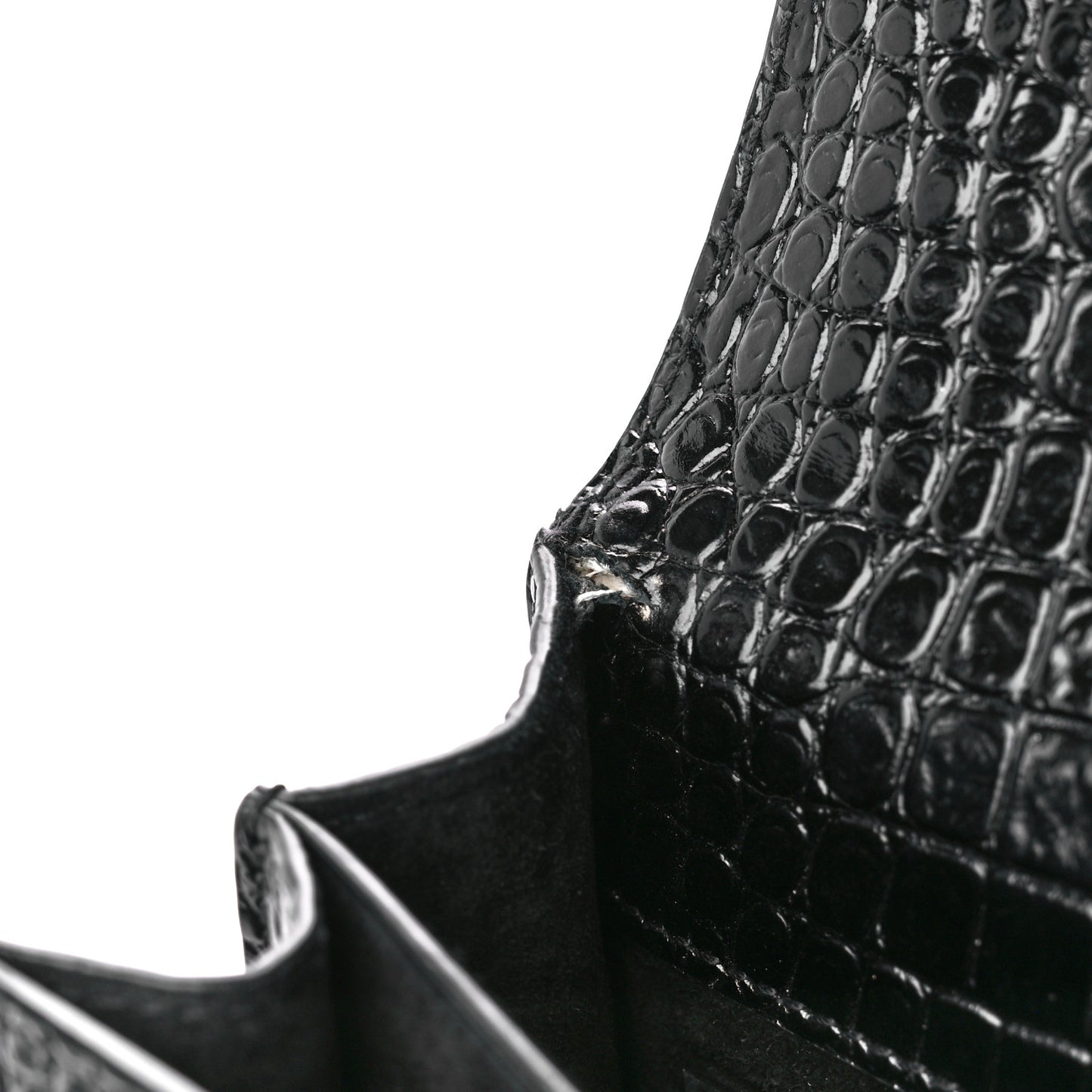 Calfskin Crocodile Embossed Medium Monogram Sunset Black