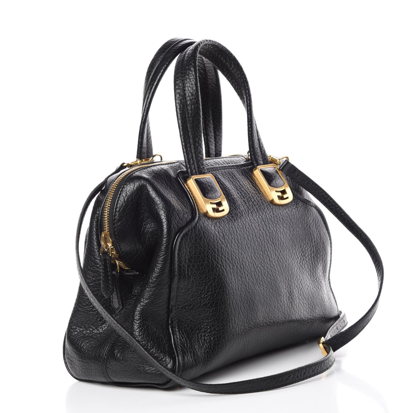 Pebbled Calfskin Small Chameleon Tote Black