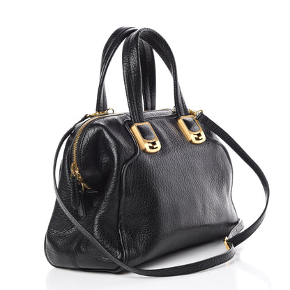 Fendi Pebbled Calfskin Small Chameleon Tote Black 4 of 11