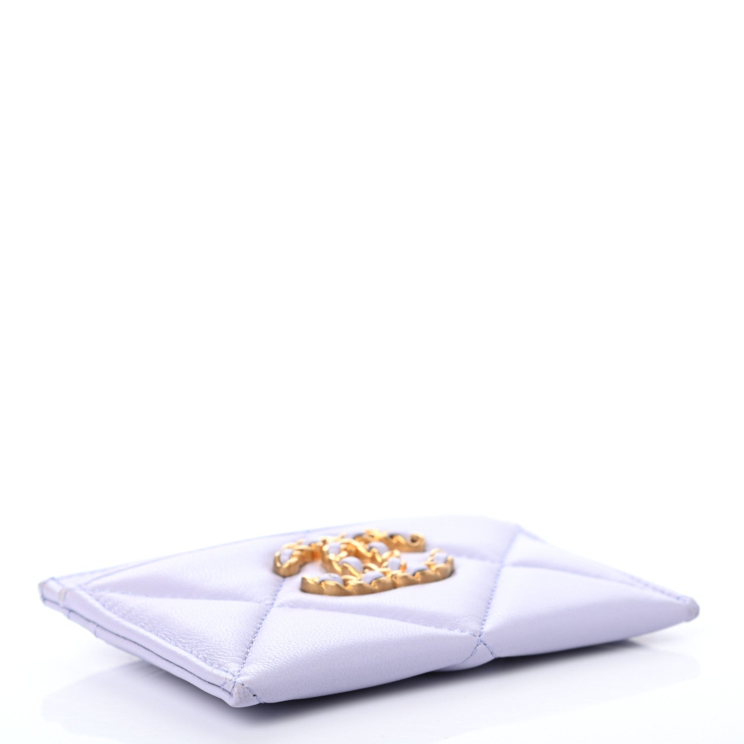 Chanel Lambskin Quilted Chanel 19 Card Holder Light Purple 4 of 9