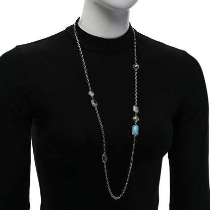 David Yurman Sterling Silver Blue Sapphire Blue Topaz Doublet Milky Quartz Turquoise Chatelaine Long Necklace 2 of 4