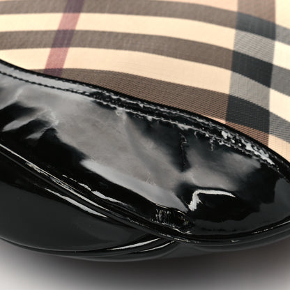 Burberry Patent Nova Check Brook Hobo Black 9 of 9
