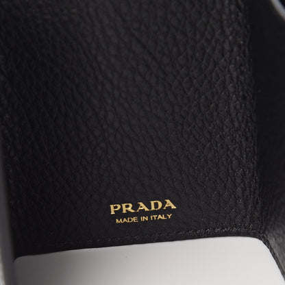 Prada Vitello Grain Small Tri-Fold Wallet Black 6 of 8