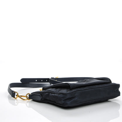 Prada Tessuto Nylon Saffiano Crossbody Bag Blue 4 of 9